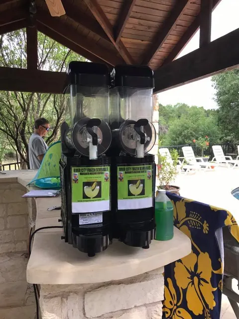 Margarita machine at a pool pavilion